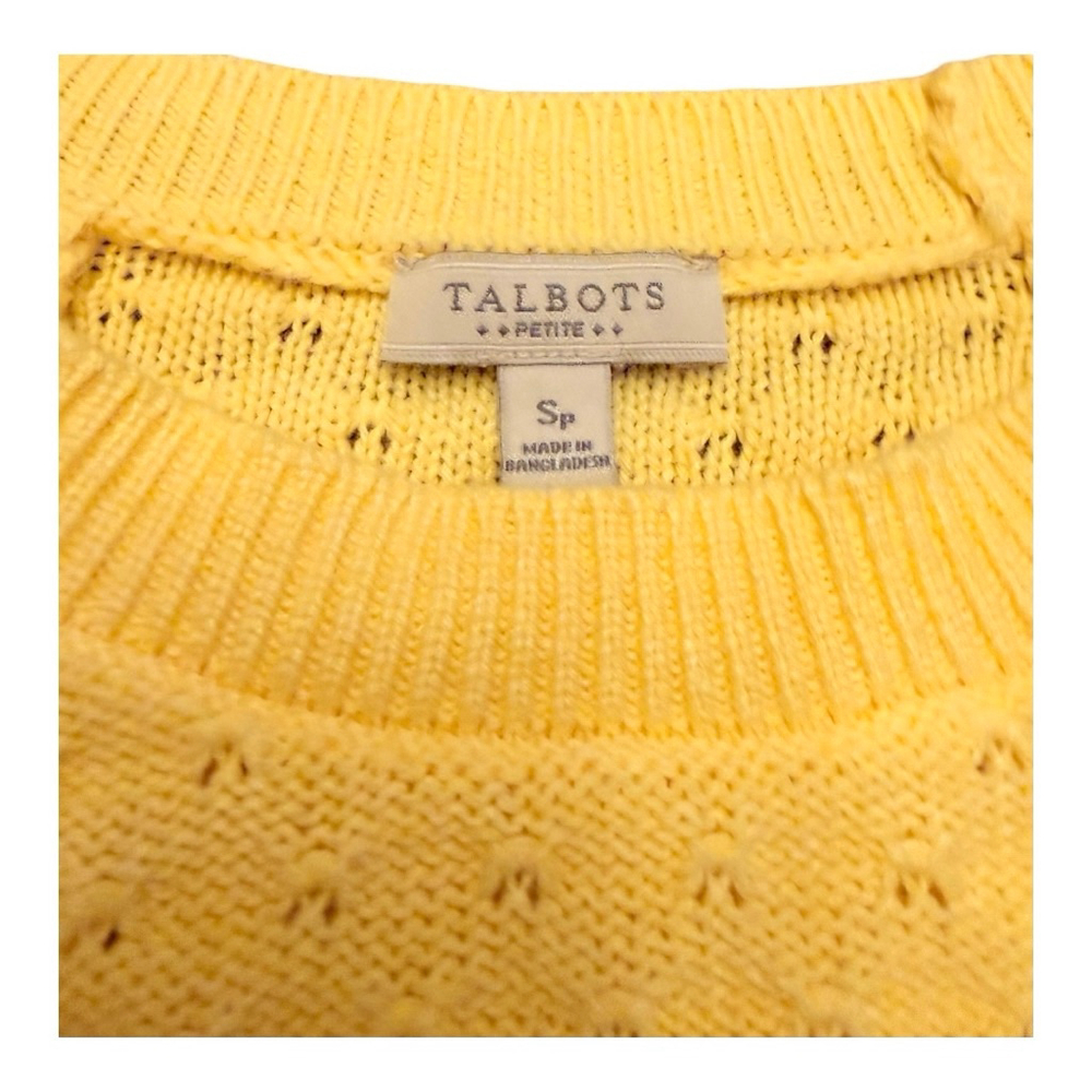 Talbots Yellow Petite Crew Neck Sweater SP - Picture 3 of 8